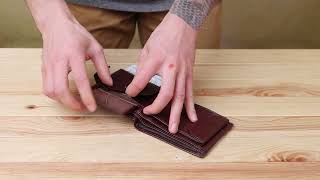 Гаманець чоловічий з вбудованою візитницею шкіряний TAILIAN 19007 коричневий