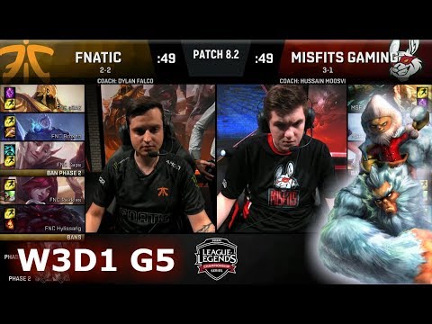 Fnatic vs Misfits | Week 3 Day 1 of S8 EU LCS Spring 2018 | FNC vs MSF W3D1 G5