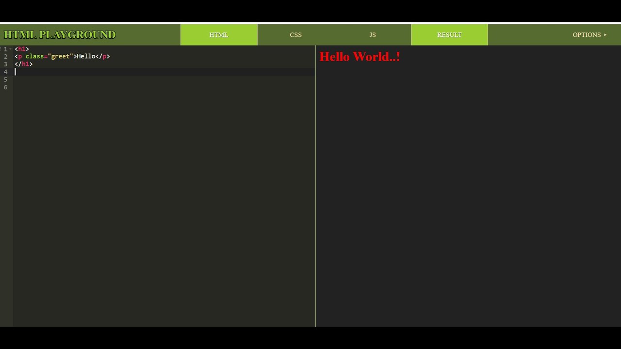 HTML Playground In JavaScript With Source Code | Source Code & Projects