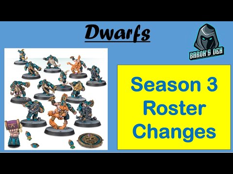 Blood Bowl Season 3 Dwarf Roster Changes Up and Downs