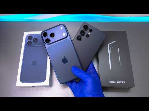 iPhone 17 Pro Max VS Samsung Galaxy S25 Ultra Unboxing and Camera Test! - ASMR
