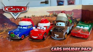 2025 Disney Store Cars Diecast Holiday 4-Pack Unboxing & Review — Christmas Cars Inspired Designs