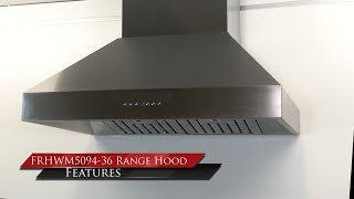 Forno Orvieto 36-Inch Wall Mount Range Hood, LED Lighting, Heavy Duty, Stainless Steel Stainless Steel FRHWM509436 Picture