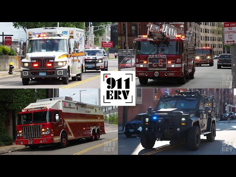 Boston Fire Trucks, Ambulances, and Police Cars Responding Compilation (Best of 2020)