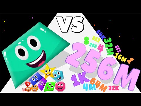 SHAPE MERGE /vs BLOB NUMBERS - Level Up Jelly 2048 ✦ Satisfying Mobile Games! ASMR Gameplay Android