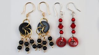 Dangling Beaded Button Earrings Tutorial