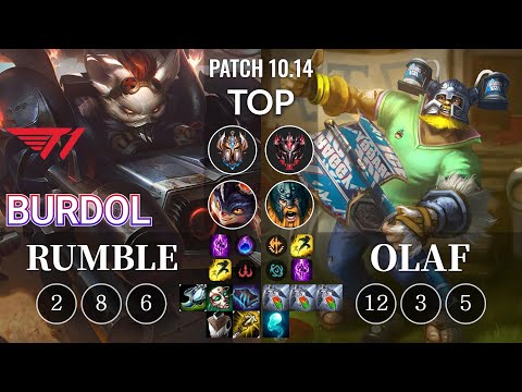 T1 Burdol Rumble vs Olaf Top - KR Patch 10.14