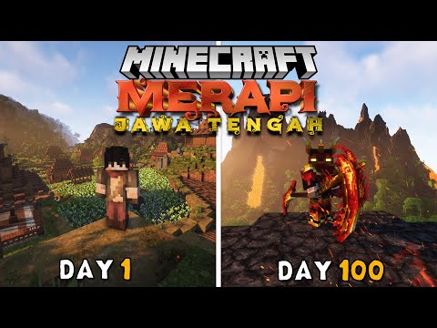 EPIC Minecraft Adventure: 100 Days at Fiery Mount Merapi! 🔥🌋