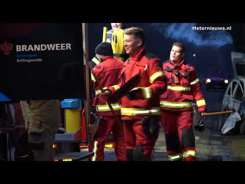 Autobrand met zwaar gewonde in Bellingwolde