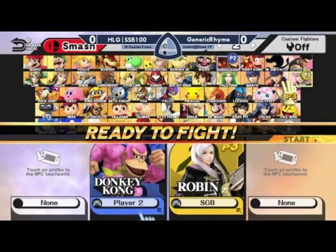 Sm4sh@Mines 20 - HLG|SSB100 (D.K., Olimar) Vs. GenericRhyme (Robin, Cloud) - Winners Quarterfinals