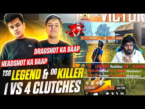 Best 1V4 Cluches Only Red Numbers | Tsg Legend, killer Ff, Ojasvi, Sasuke | ROCKY & RDX