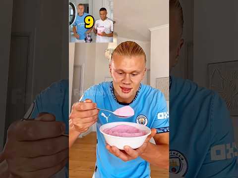 Haaland Ruined Mbappé's ice Cream livestream..... with pink powder 😂🍦#shorts #haaland #mbappé
