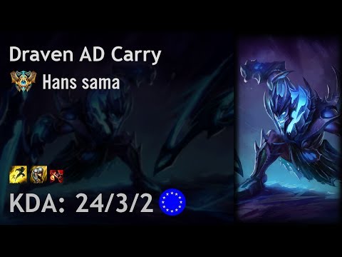 Draven AD Carry vs Caitlyn - Hans sama - EUW Challenger Patch 7.12