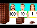 100 खाद्य परतें चुनौती पागल चुनौती Fun Challenge