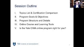 Intro to Yale's Online CIMA Course (January 2022)