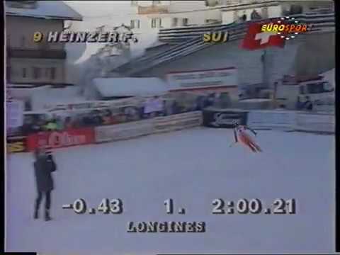 Franz Heinzer wins downhill I (Val Gardena 1990)