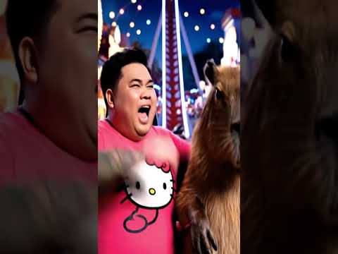 Capy được bố rủ chơi tàu lượn siêu tốc #capybara