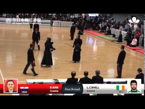 (CRO3)B.BAN K-MM L.CAHILL(IRL2) - 16th World Kendo Championships - Men's Individual_1R