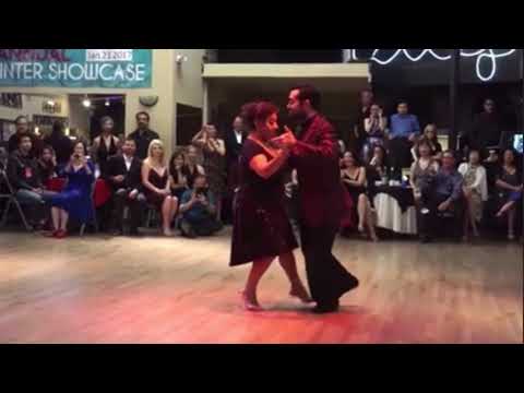  Graciela Gonzalez  and  Leonardo Sardella  are  dancing  to  a  milonga