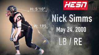 Nick Simms | 16 | 5'10" - 200lbs - LB/RE - BELL WARRIORS 2016 {NCAFA} HESN ALL ACCESS PASS
