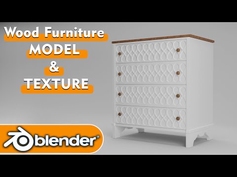 Wood Furniture Model & Texture Blender 3D #blender #blendertutorial