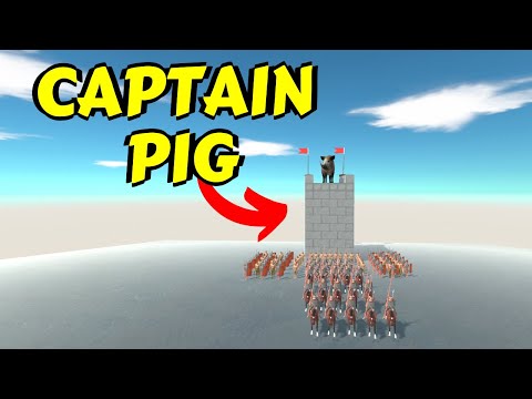 Oversized Captain Pig in Animal Revolt Battle Simulator ARBS