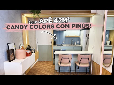 TOUR OF THE 42M² STUDIO APARTMENT, ALL COLORFUL AND WITH INCREDIBLE PINE JOINERY | GABY GARCIIA