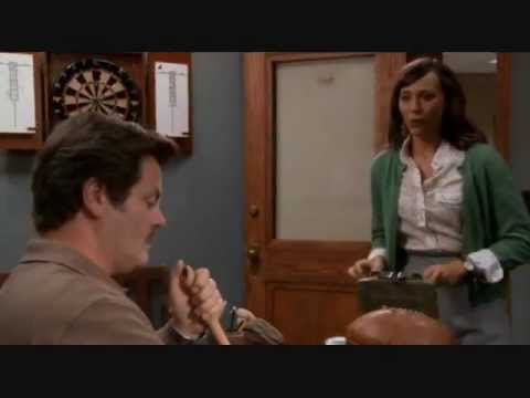 Parks and Rec - Ann tries to hold a conversation with April and Ron