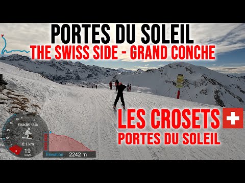 [4K] Skiing Les Crosets, Portes du Soleil - The Swiss Side - Grand Conche, Switzerland, GoPro HERO13