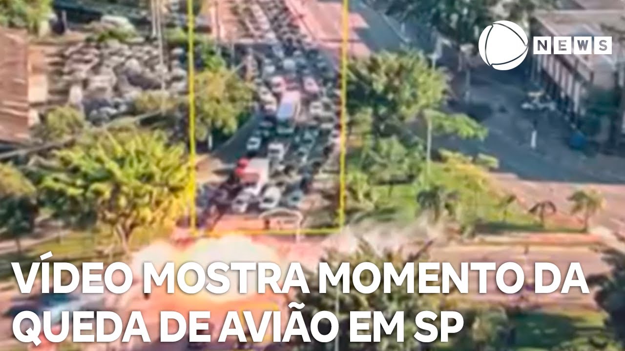 Vídeo mostra momento da queda de avião na Barra Funda, em São Paulo