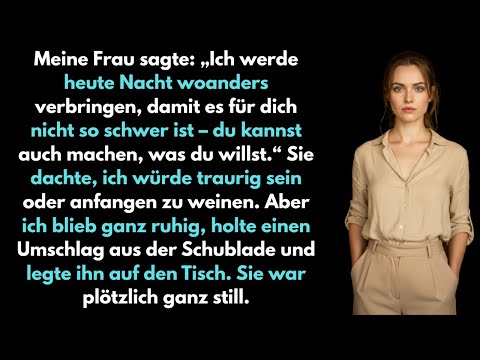 My wife said, "I'll spend the night somewhere else. You can do whatever you want, too..."