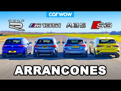 VW Golf R v BMW M135i v Audi S3 v AMG A35: ARRANCONES