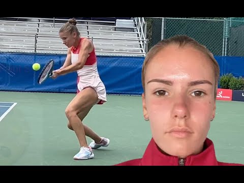 Russian Women's Pro Tennis Player Court Level View [4k/60fps]