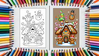 Christmas Gingerbread House Coloring Pages: Sweet & Festive Fun! 🎄🍬