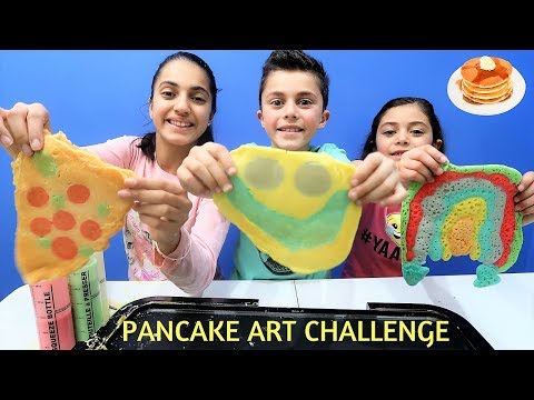 PANCAKE ART CHALLENGE!!! hzhtube kids fun
