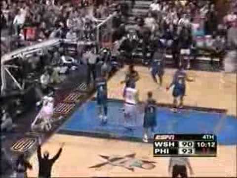 Allen Iverson breaks both of Antonio Daniel's ankles.