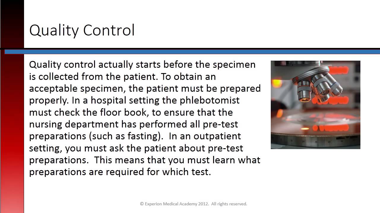 Phlebotomy Lesson 1.5 Pre-Analytical Variables