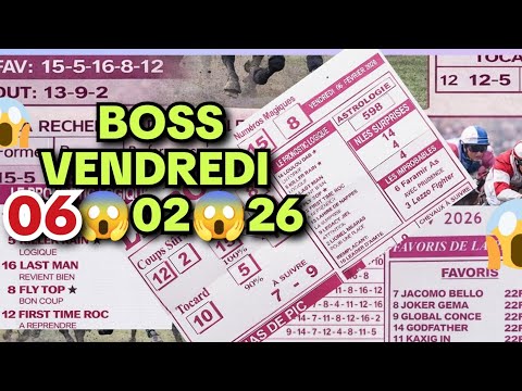 Boss demain vendredi 06 février 2026😱😱😱Vincennes (R1)8ème course - Prix Guy de la Brosse