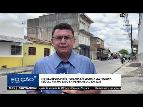 PRF recupera moto roubada em Pernambuco durante abordagem em Colônia Leopoldina - 01/09/2026