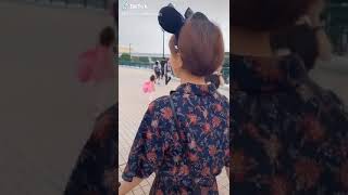 ディズニーで振り返り　美人