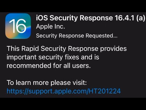 First Rapid Security Response Update iOS 16.4.1 (a) for iPhone from Apple