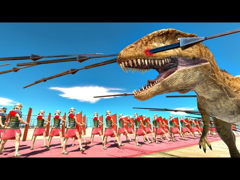 ALL DINOSAURS vs 100x ROMANUS | EPIC BATTLE - Animal Revolt Battle Simulator