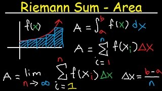 Riemann Sums - Midpoint, Left & Right Endpoints, Area, Definite Integral, Sigma Notation, Calculus
