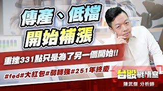傳產、低檔開始補漲…重挫331點只是為了另一個開始!! #fed#大紅包#弱轉強#251年終慶 (圖)