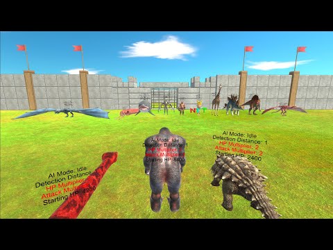 Level 2 Goro + Titanoboa + Ankylosaurus vs All Faction - Animal Revolt Battle Simulator