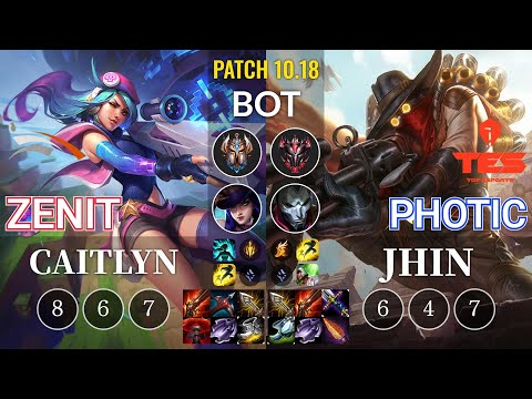 HLE Zenit Caitlyn vs TES Photic Jhin Bot - KR Patch 10.18