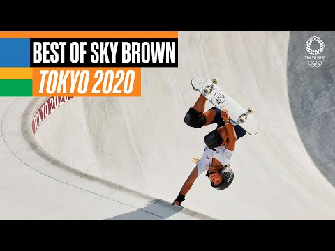 Sky Brown en run olympique park aux Jeux de Tokyo, saison 2021