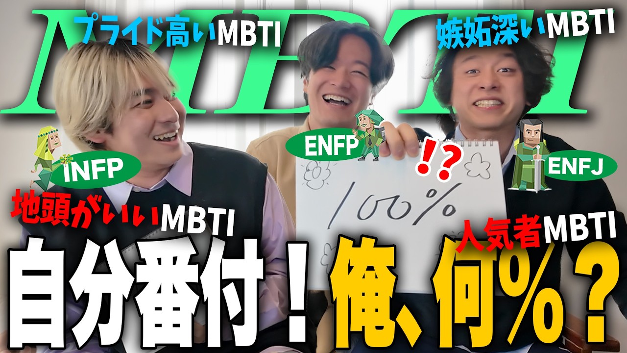 【mbti】自分番付！俺って、何%？バチ当てして自分を理解したい！！！！【奇跡！？】