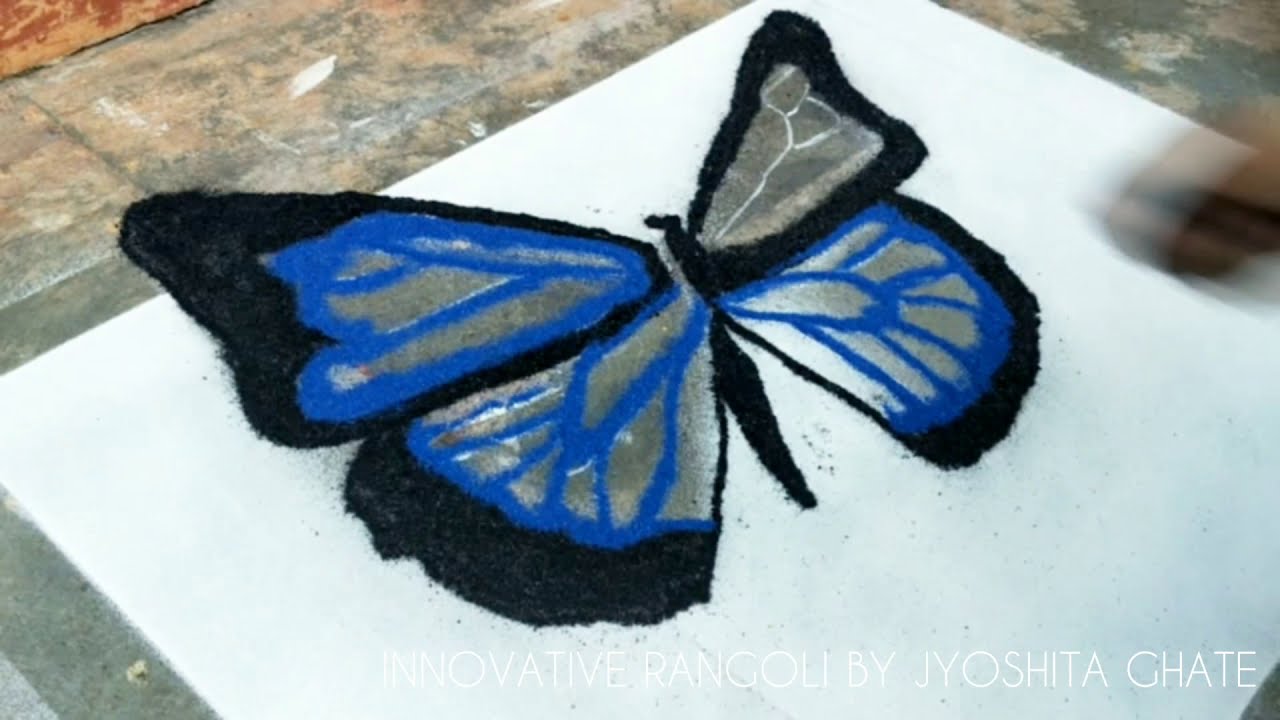 portrait rangoli 3d butterfly by jyoshita ghate