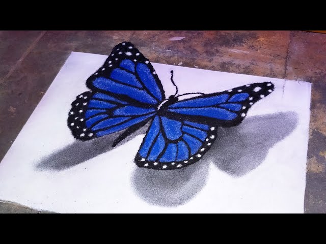 portrait rangoli 3d butterfly by jyoshita ghate